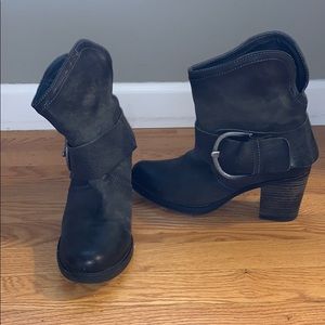 Miz Mooz black leather belted boot